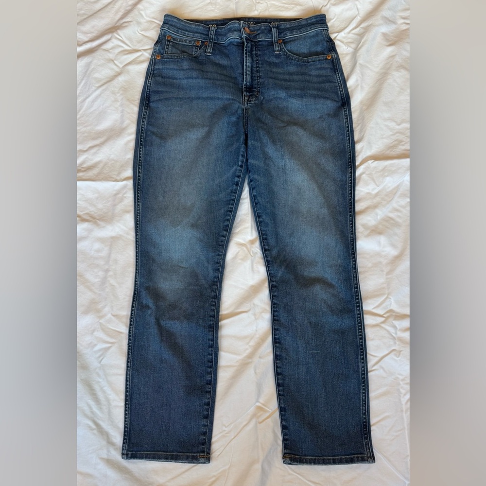 J.Crew Women's Curvy vintage slim straight high rise jean in Warm Surf Sz 30